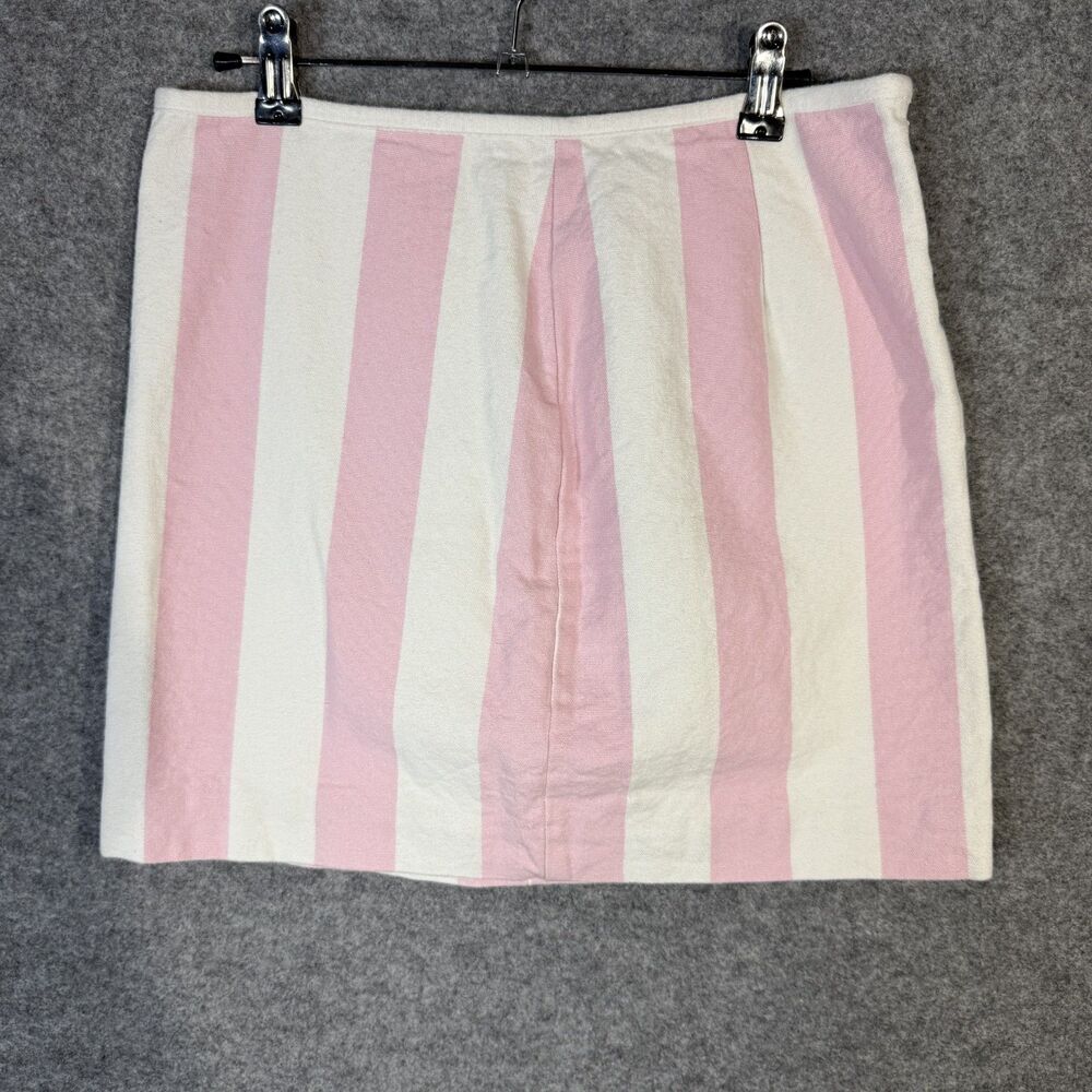 Madewell Cotton Light Pink and White Striped Mini Pencil Skirt Womens Size 0‎